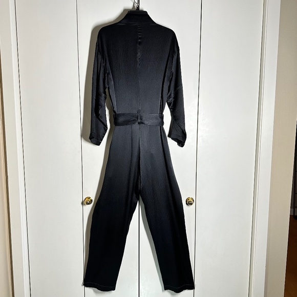 Beautiful black silk NO 6 STORE size 0 belted jumpsuit. - Picture 13 of 15